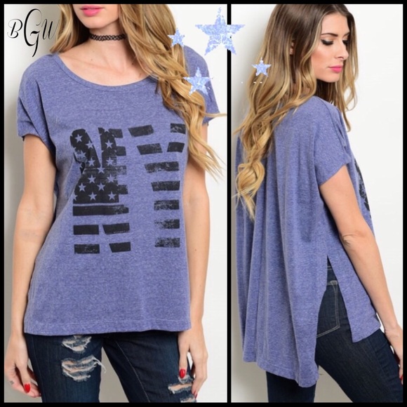 🌺🆕5⭐️Soft Graphic Split Tee - Picture 2 of 6